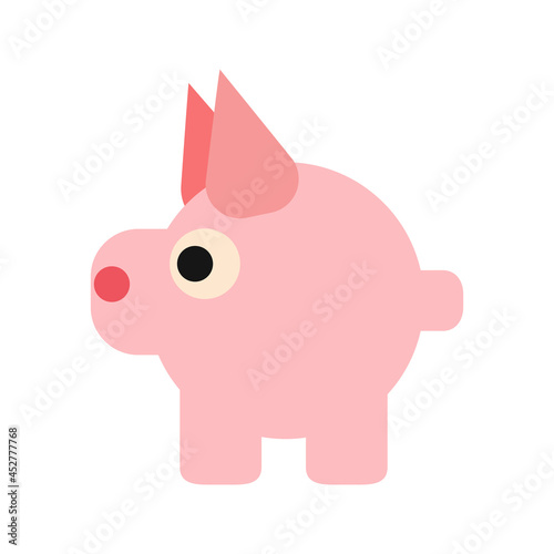 Pig animal vector icon illustration mammal cartoon isolated white cute. Pet pig icon agriculture piglet pink. Funny character pork domestic adorable drawing. Shape mascot livestock mammal animal