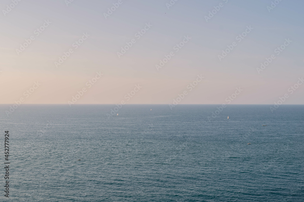 Background of a sea at sunset