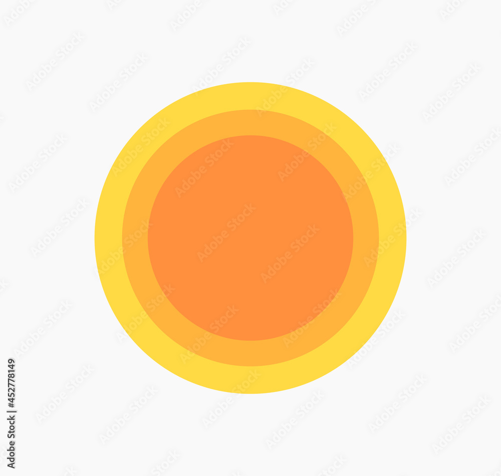 Sun. Flat design icon.