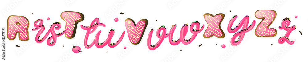 Pink cream candy Font Isolated on White Background, 3d vector illustration, conceptual image. Pink cream candy Font Isolated on White Background, 3d vector illustration, conceptual image.