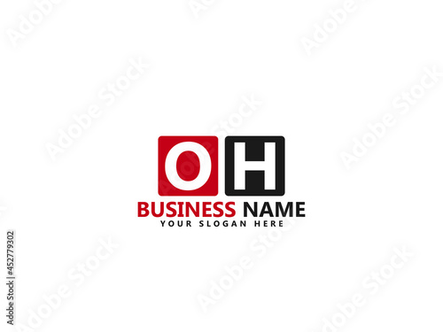 OH O&H Letter Type Logo, Creative oh Logo icon design photo