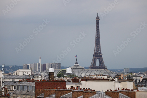 Parisian rooftops  famous skyline of the most romantic city