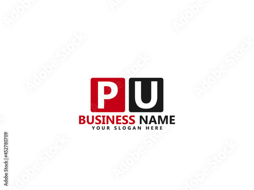 PU P&U Letter Type Logo, Creative pu Logo icon design