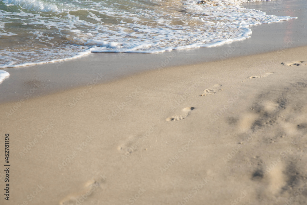 Sea or ocean tropical landscape view. Sea waves under the sun. Summer vacation and travel concept. Water wave surface. Sand beach. Sea or ocean tropical landscape view. Sea waves under the sun. Summer vacation and travel concept. Water wave surface. Sand beach.
