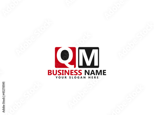 QM Q&M Letter Type Logo Image, qm Logo Letter Vector Stock photo