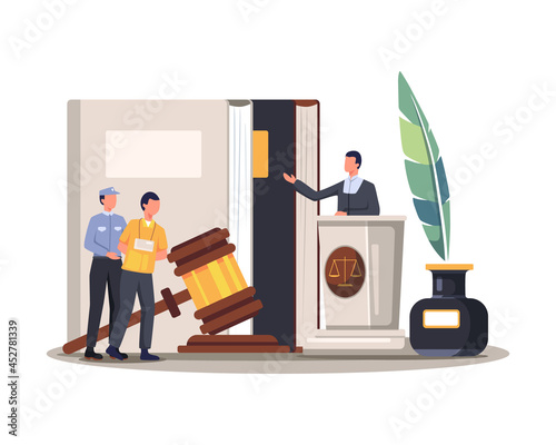 Court trial vector illustration