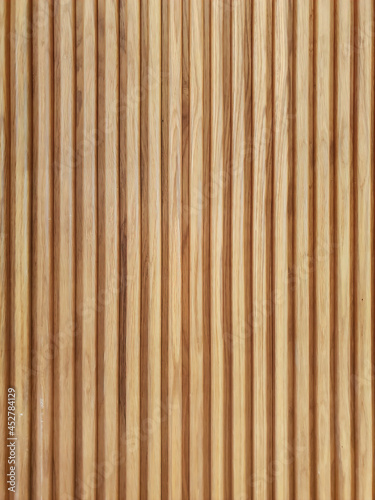 Texture tor vertical wooden slats for interior decoration. Texture wallpaper background. Texture for Architectural 3D rendering. photo