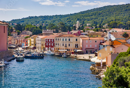 view to the old town of veli losinj with harbour