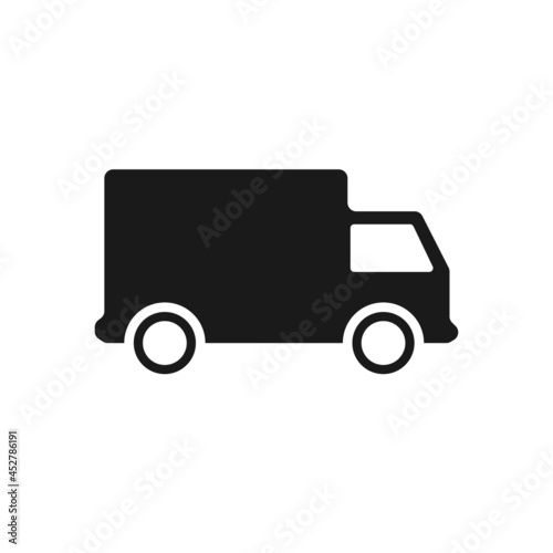 Simple truck with body flat icon
