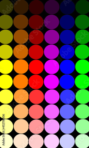 Rainbow Dot Pattern, Alligned in Collumns