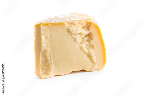 Block of italian parmesan cheese.
