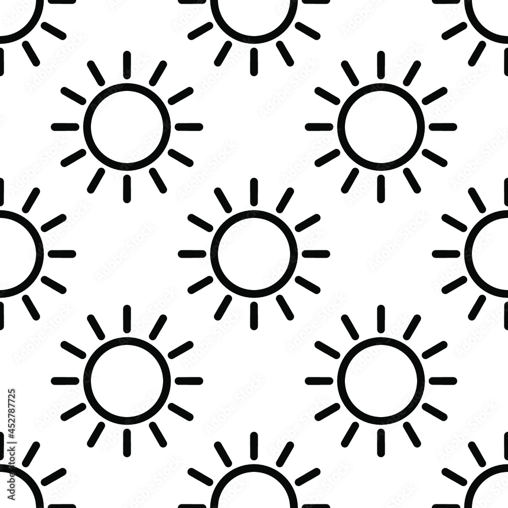 Sun pattern background. Seamless summer pattern. Abstract background. Vector illustration. Wrapping paper.