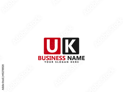 UK U&K Letter Type Logo Image, uk Logo Letter Vector Stock