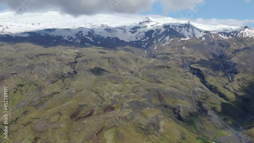 Aerial view of Eyjafjallajokull volcano in Iceland (famous eruption in 2010) photo