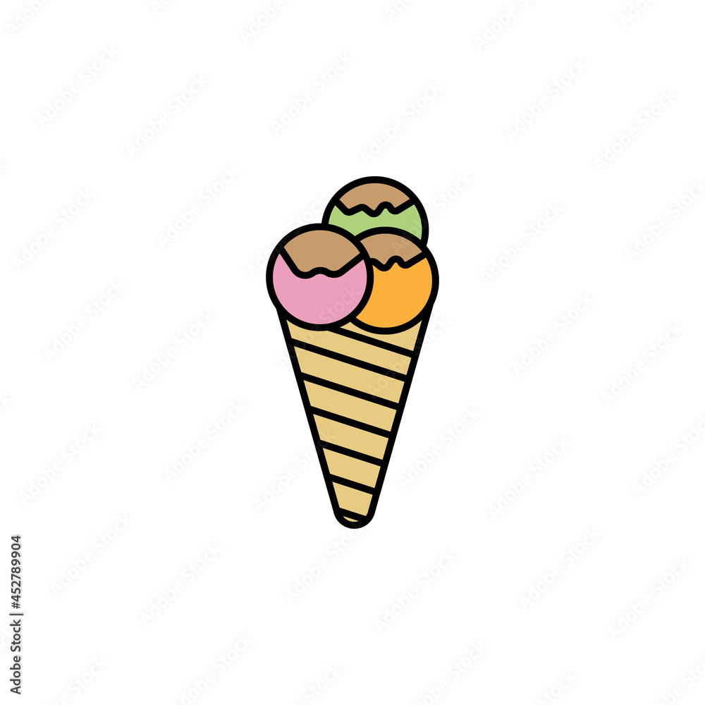 food and restaurant, dessert, summertime, ice cream line colored icon. Signs, symbols can be used for web, logo, mobile app, UI, UX food and restaurant, dessert, summertime, ice cream line colored icon. Signs, symbols can be used for web, logo, mobile app, UI, UX