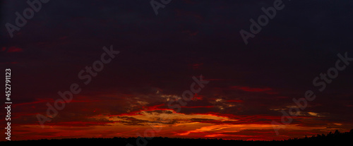 panorama of the sky taken after sunset