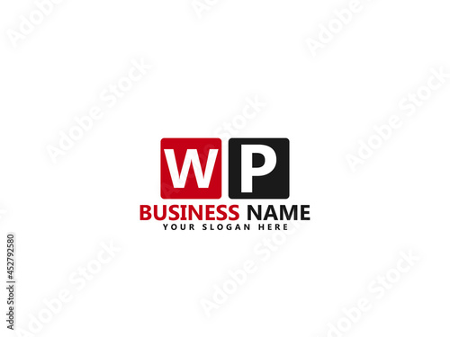 WP W&P Letter Type Logo Image, wp Logo Letter Vector Stock