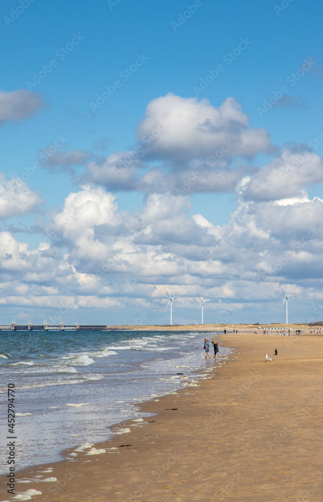 Kids playing at the beach