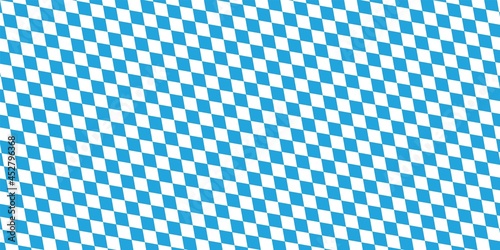Oktoberfest pattern with blue and white rhombus Flag of Bavaria Oktoberfest blue checkered wallpaper Vector diamonds background