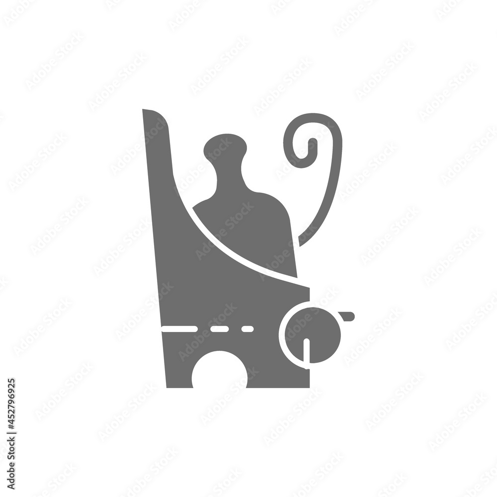 Pschent, ancient egyptian double crown of Egypt grey icon. Pschent, ancient egyptian double crown of Egypt grey icon.