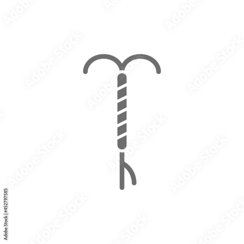 Intrauterine device, contraceptive, hormonal spiral, IUD line icon.