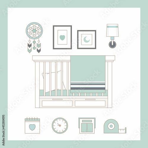 Cute baby card, height, weight, date of birth