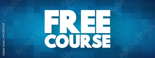 Free Course text quote, concept background