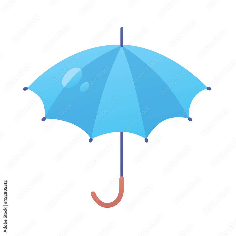 Open blue umbrella isolated, autumn rainy weather icon. Stock Vector |  Adobe Stock