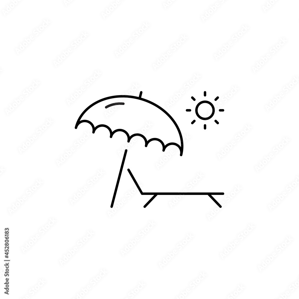 Summer beach sun umbrella icon vector Summer beach sun umbrella icon vector