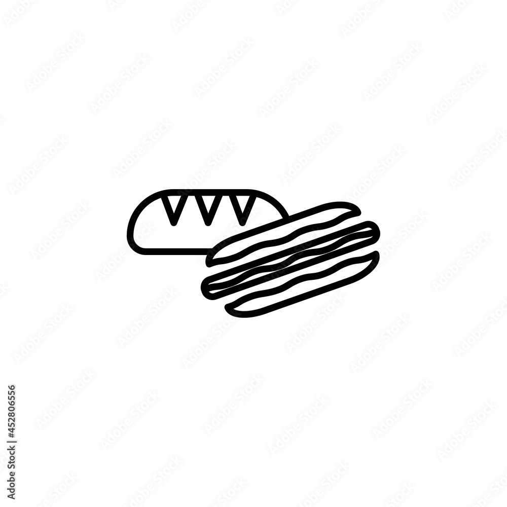 Obraz premium bun burger food icon vector