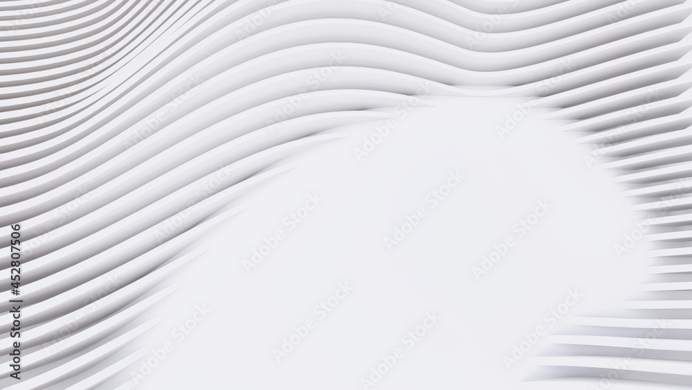 Obraz premium Abstract Curved Shapes. White Circular Background.