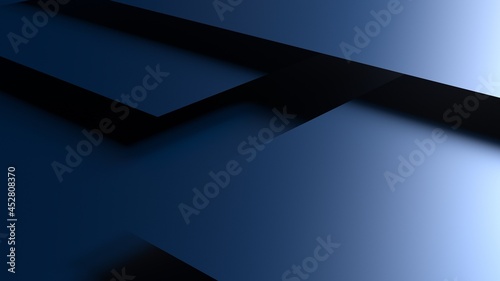 Overlapping dark blue paper planes layer. Abstract background. 3D high quality rendering. 3D illustration. 3D CG.