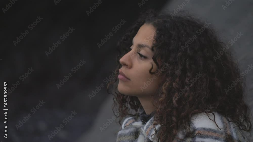 Beautiful Close Shot of a Lovely Female Model Gazing Straight Away From Camera Beautiful Close Shot of a Lovely Female Model Gazing Straight Away From Camera