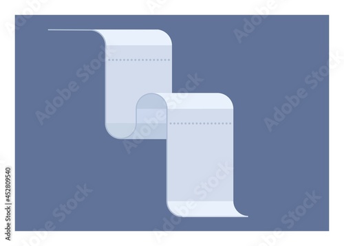 Wavy blank paper sheet. Simple flat illustration.
