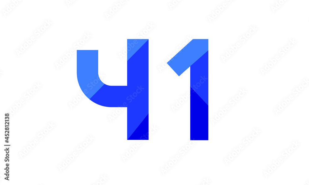 41 Number Modern Flat Blue Logo 41 Number Modern Flat Blue Logo