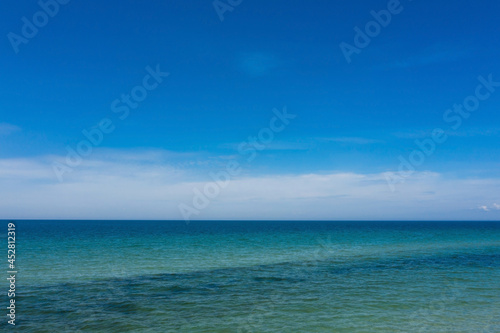 Aerial view of beautiful sea and blue sky