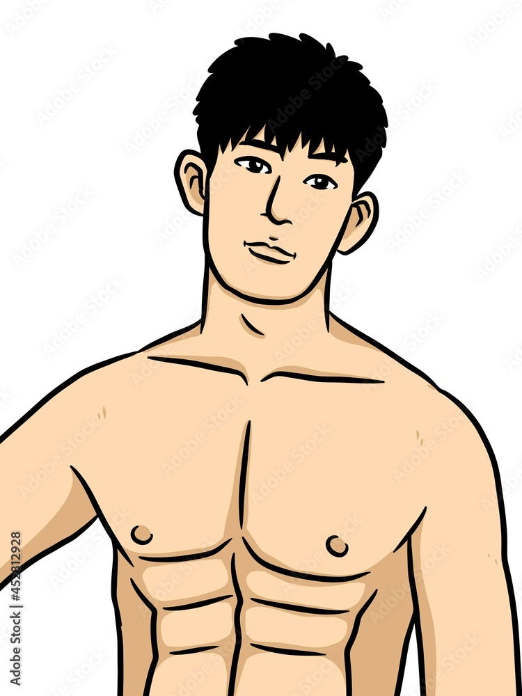 Fototapeta premium cute man cartoon on white background