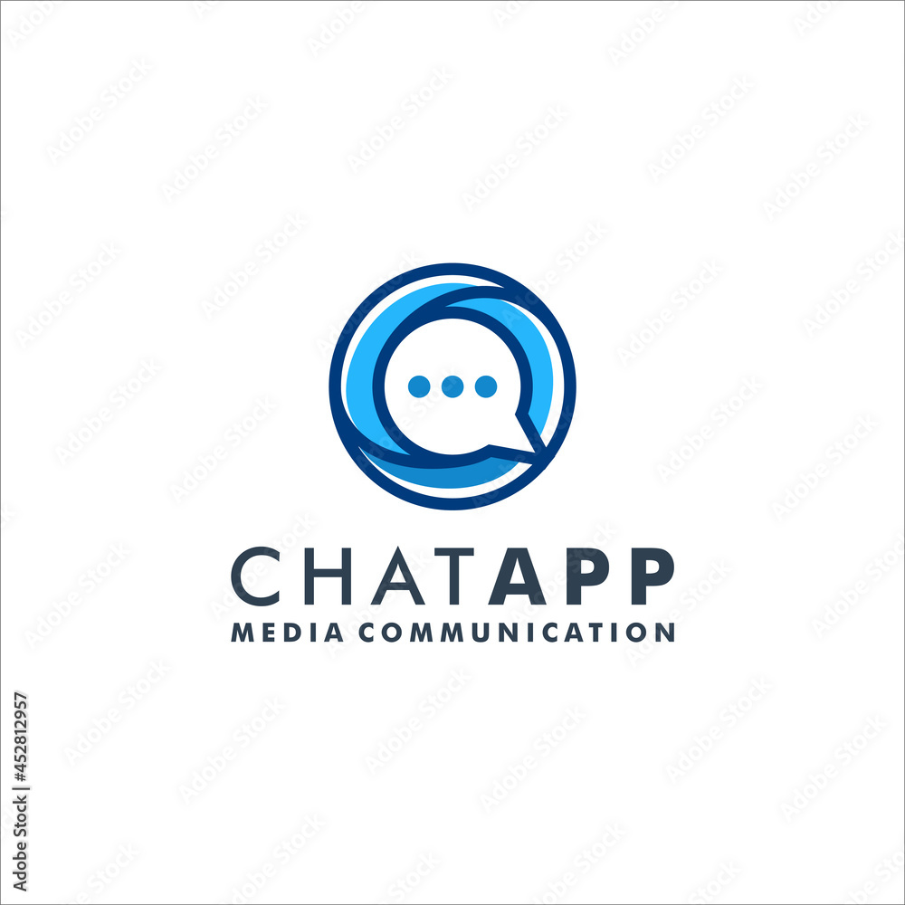 Chat Communication logo design message icon vector Chat Communication logo design message icon vector