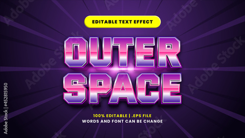 Outer space editable text effect in modern 3d style