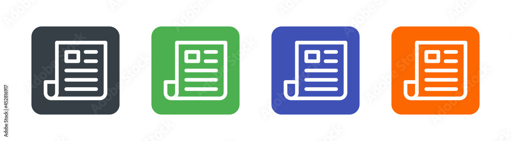 News paper publication icon set. Newspaper symbol vector illustration News paper publication icon set. Newspaper symbol vector illustration