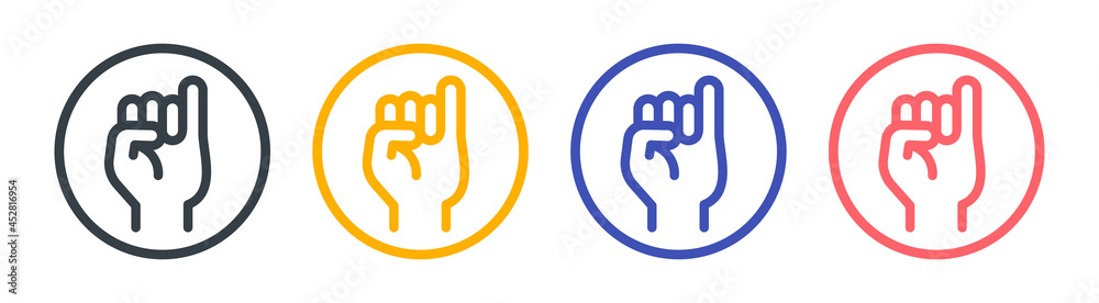 Pinky finger icon sign. Gesturing concept. Pinky finger icon sign. Gesturing concept.