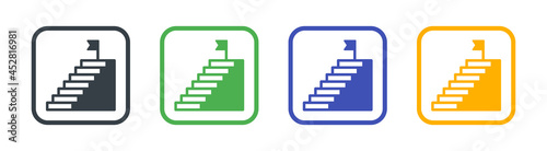 Stairs, stairway, staircase icon set.