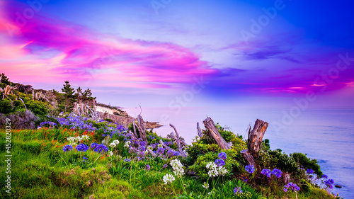 Coastline in Eden against Blue-hour Sky