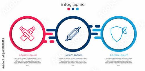 Set line Marker pen, and Vandal. Business infographic template. Vector