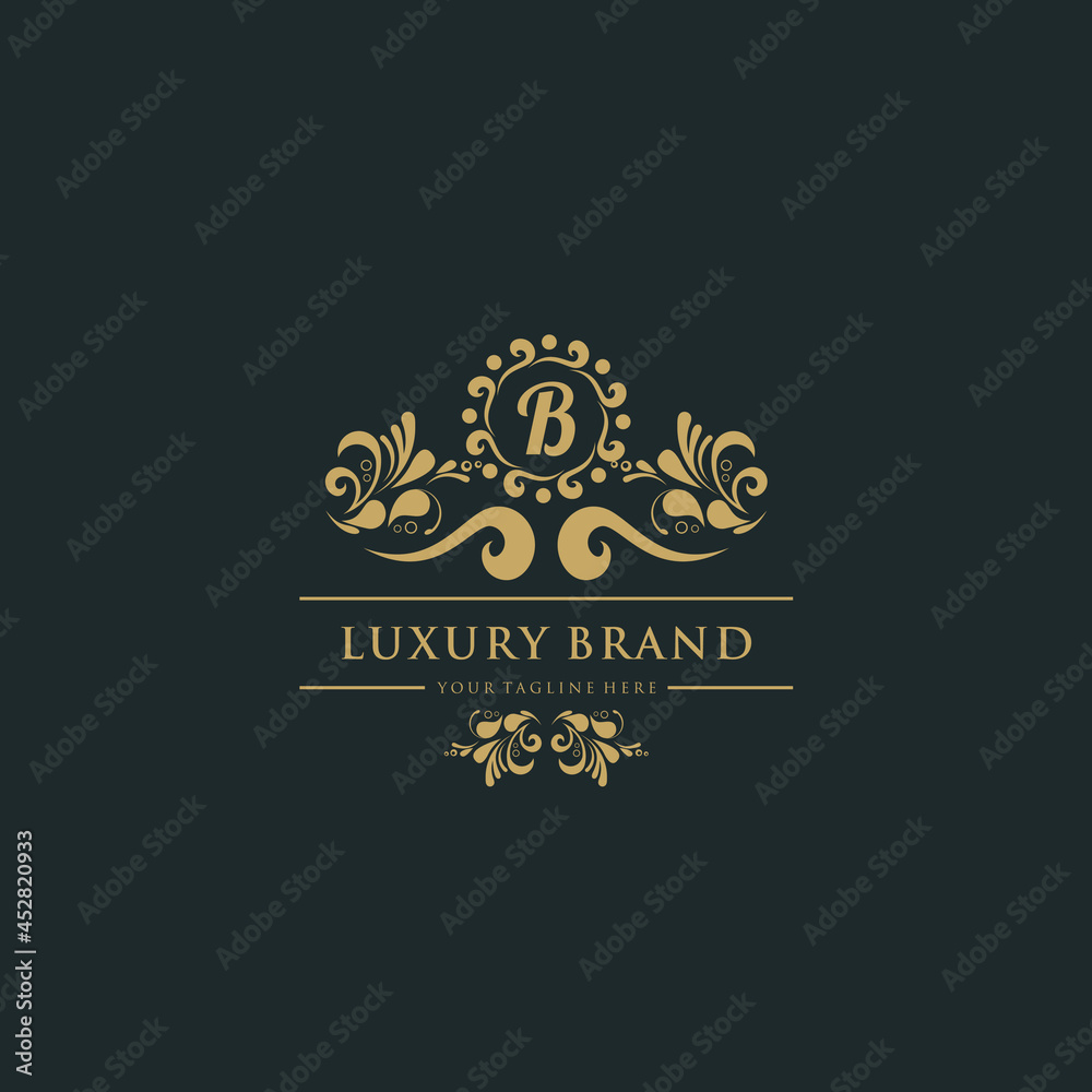 Simple Letter B luxury logo design template elements Simple Letter B luxury logo design template elements