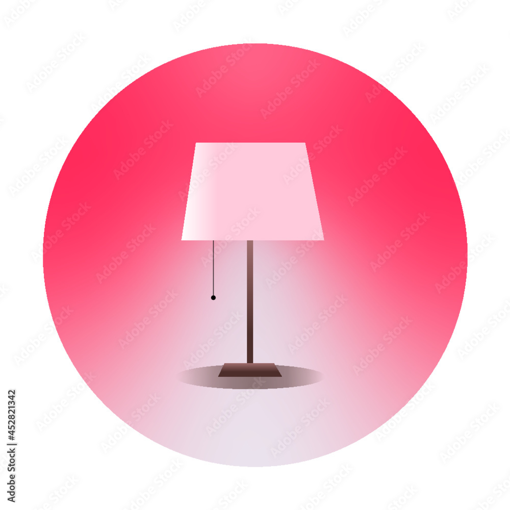 red desk lamp