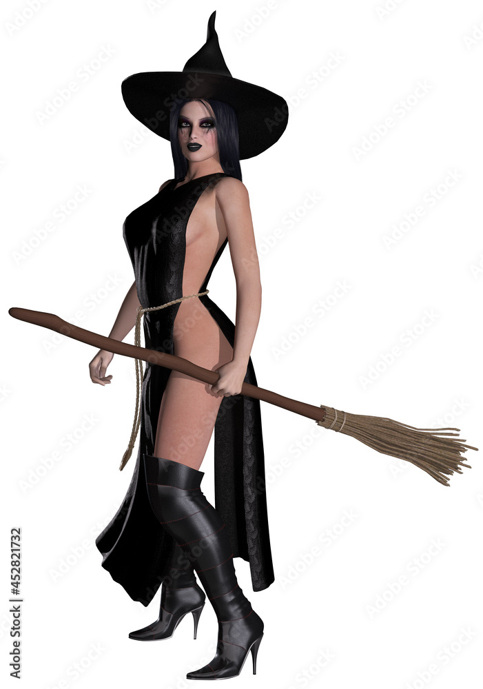 Sexy Witch Brunette Stock Illustration | Adobe Stock