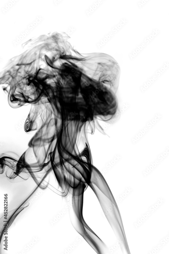 Fototapeta premium Black smoke on White background