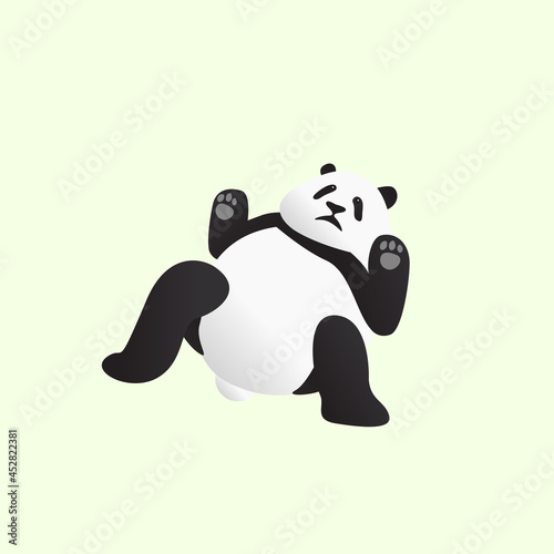 Panda lying down isolated vector illustration design