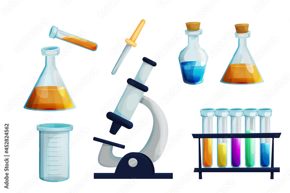 Cartoon Beaker And Test Tube